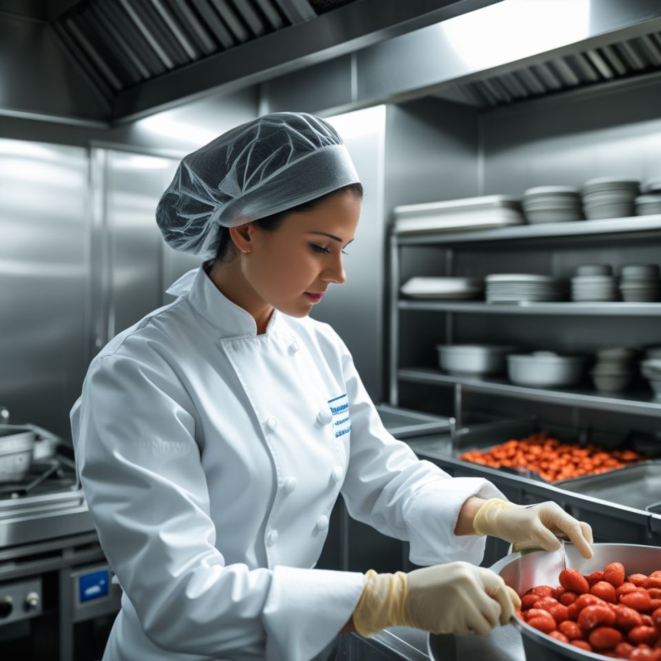 Chef profesional con uniforme de CAIBOK liderando una cocina segura y eficiente, símbolo de transformación culinaria.