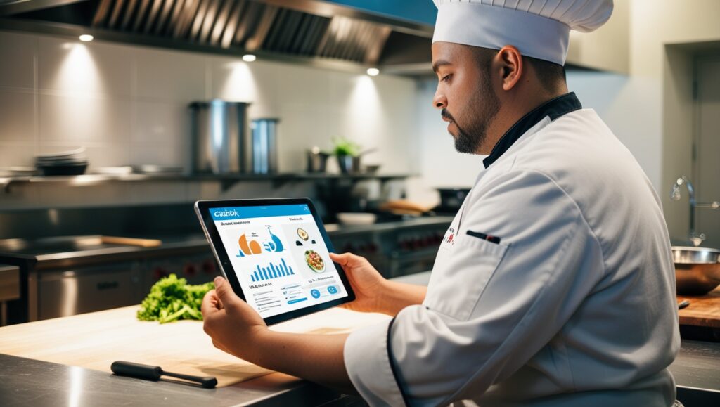 Chef certificado CAIBOK participando en un webinar de actualización.